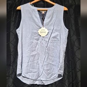 Knox Rose Women's Blue Sleeveless Top